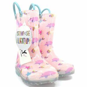 Unicorn and Stars Light Up Rain Boots